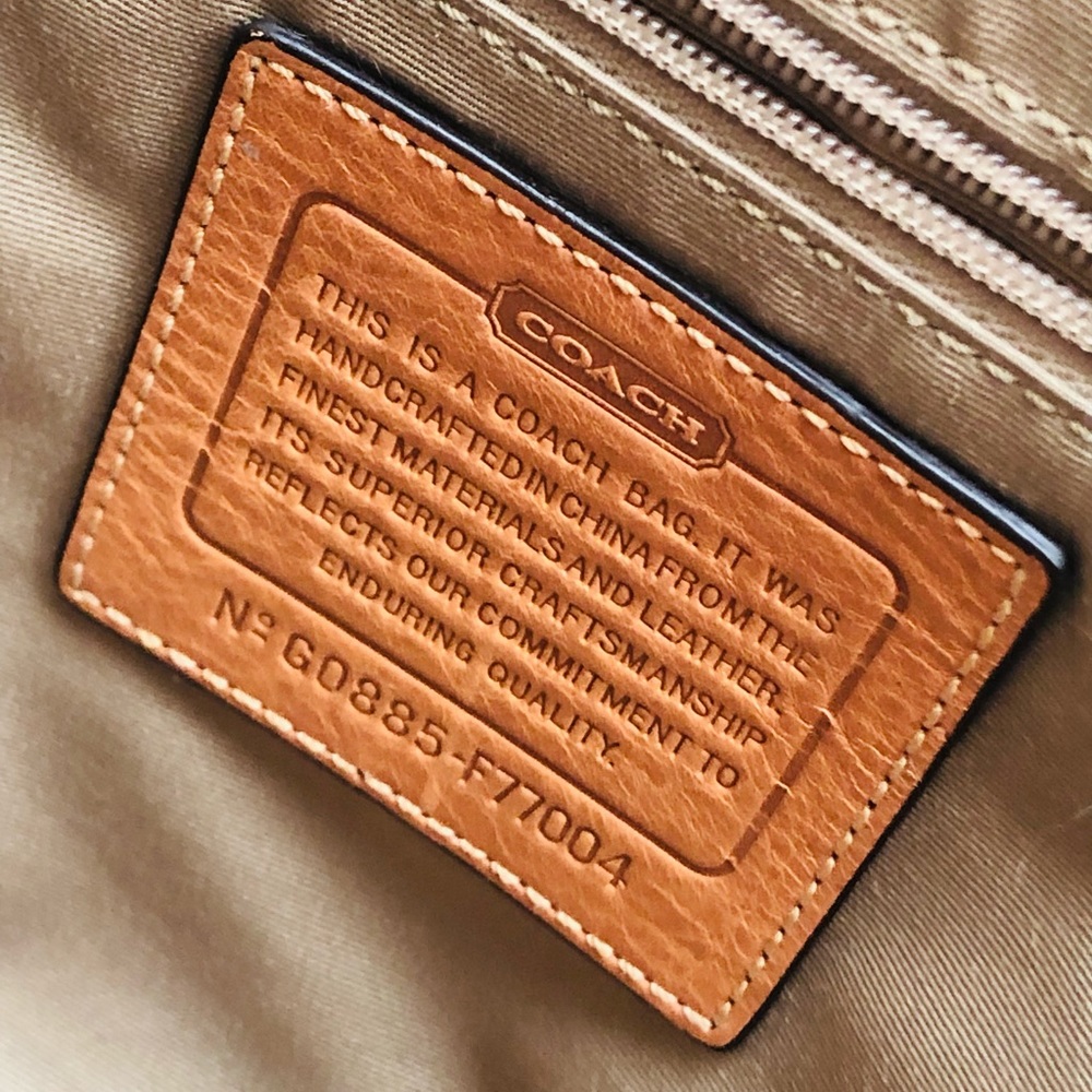 Coach Large Mini Signature Tote Khaki Tan Canvas Jacquard and Leather - Picture 4 of 16